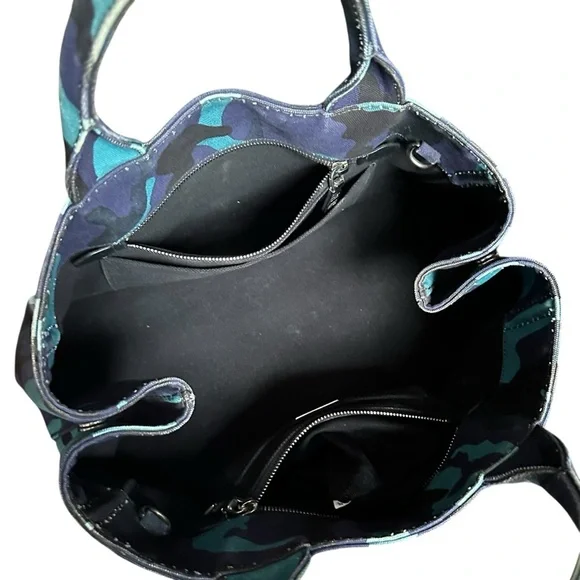 PRADA Blue Camouflage Canapa GM Two Way Tote Bag - Picture 5 of 15